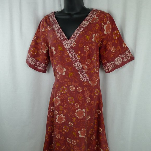 Isabella Bird Silk Fit And Flare Dress Size 8P - Picture 5 of 9